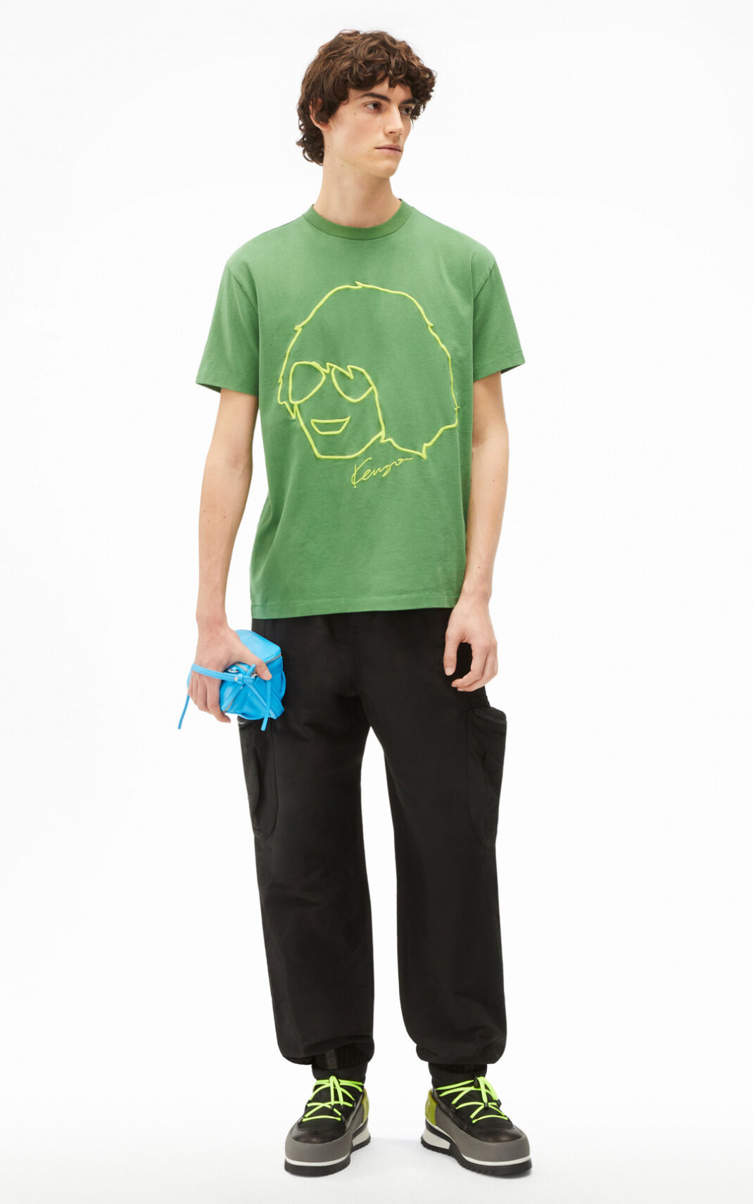 Kenzo Tribute Tシャツ メンズ 緑 - QZPFGB086